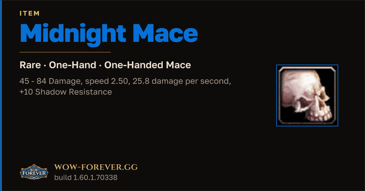 The preview card for Midnight Mace