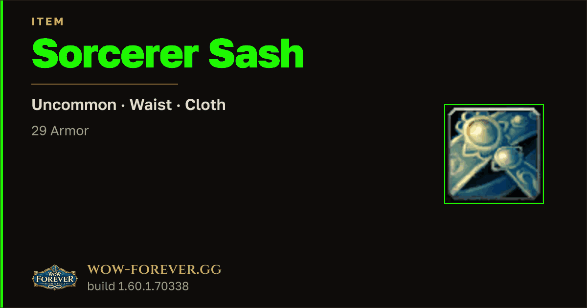 The preview card for Sorcerer Sash