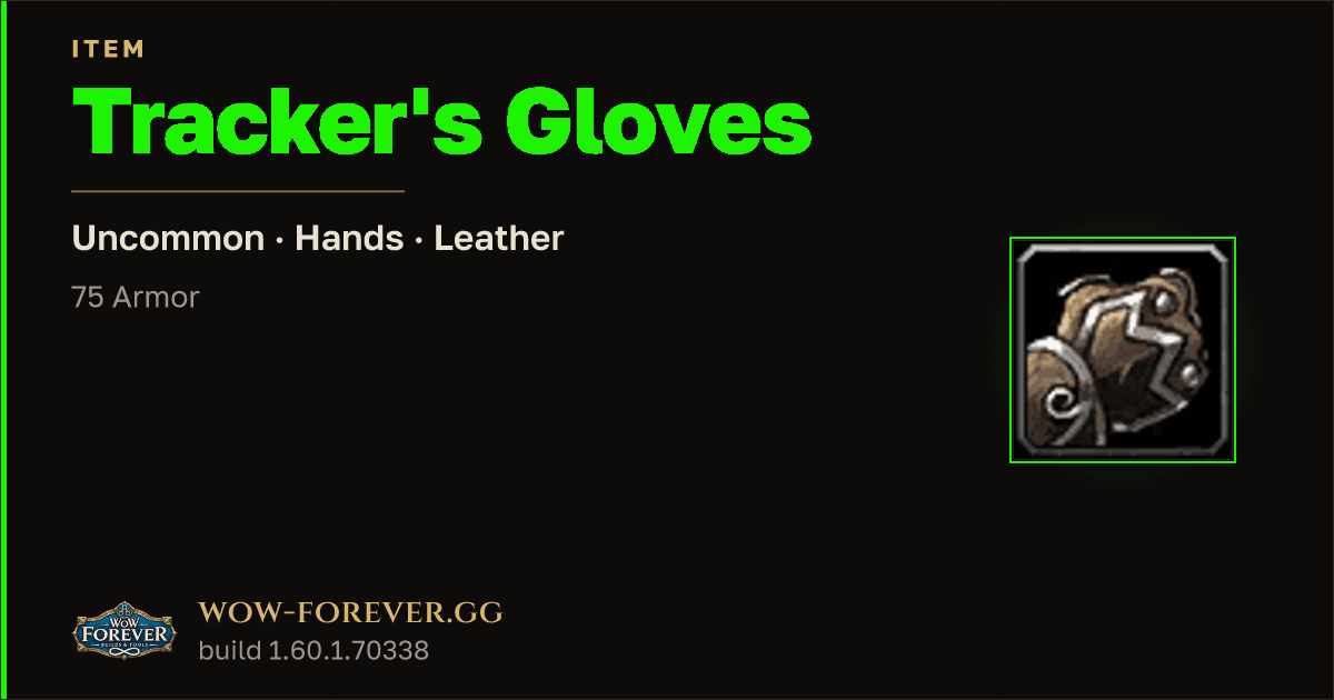 The preview card for Tracker's Gloves