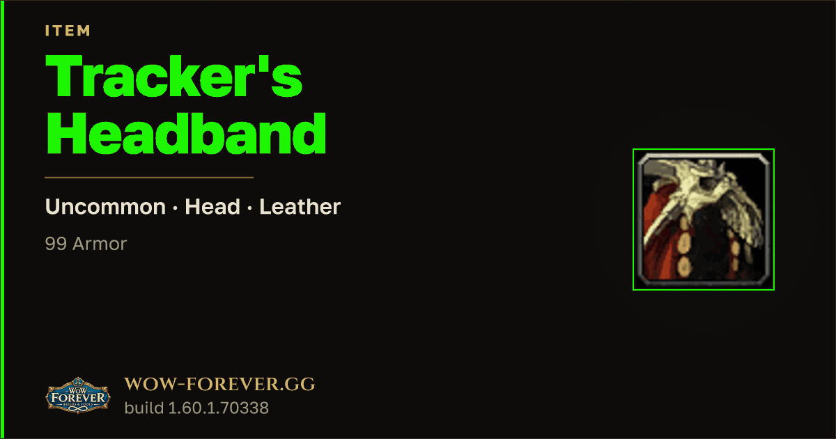 The preview card for Tracker's Headband
