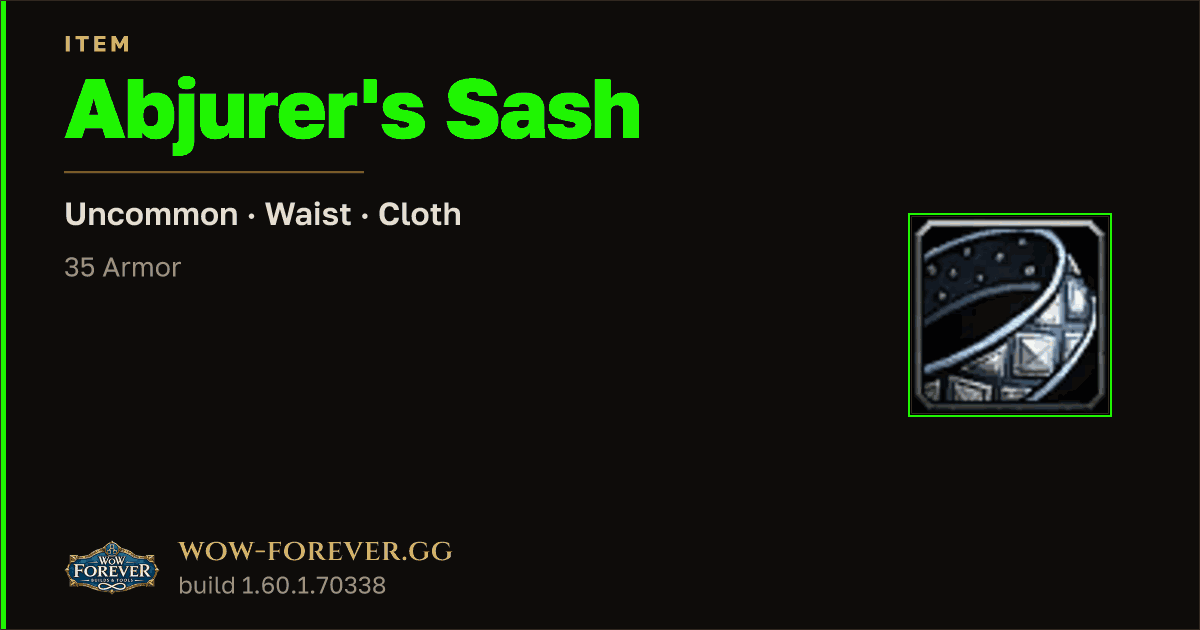 The preview card for Abjurer's Sash