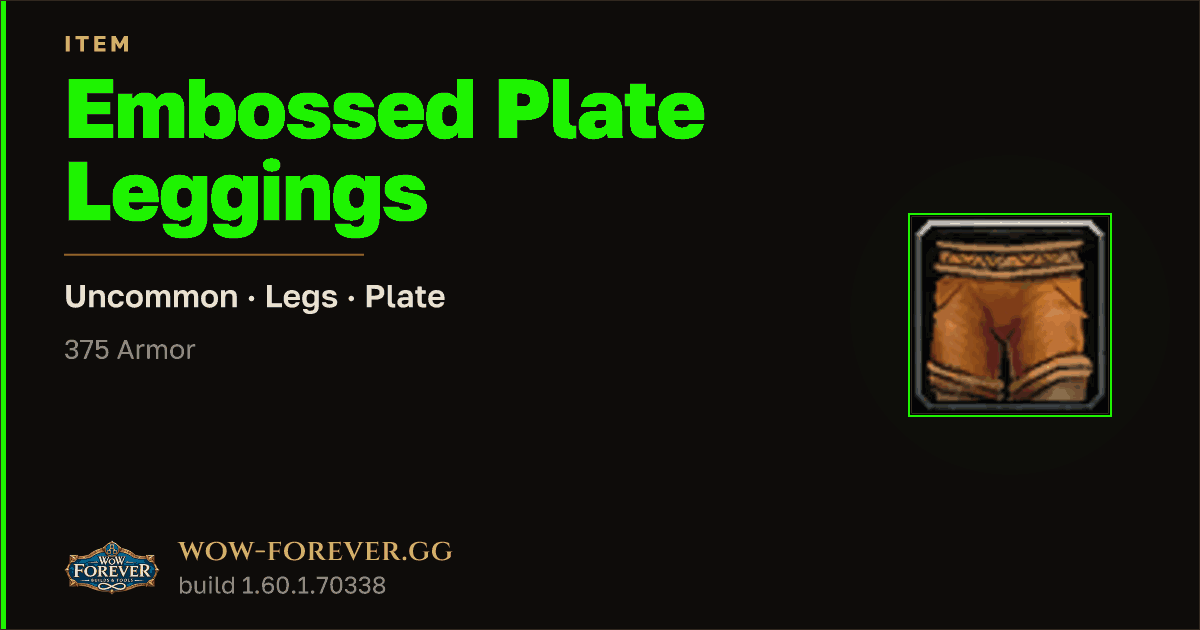 The preview card for Embossed Plate Leggings