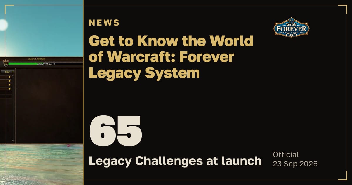 The preview card for Get to Know the World of Warcraft: Forever Legacy System