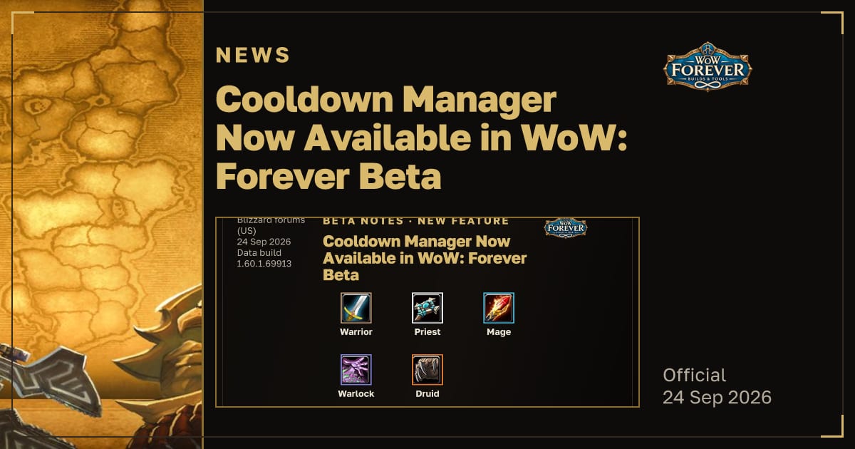 The preview card for Cooldown Manager Now Available in WoW: Forever Beta