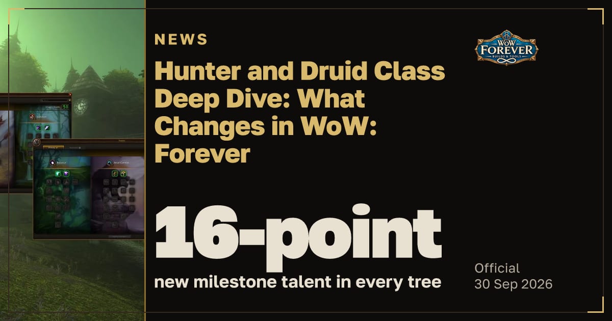 The preview card for Hunter and Druid Class Deep Dive: What Changes in WoW: Forever