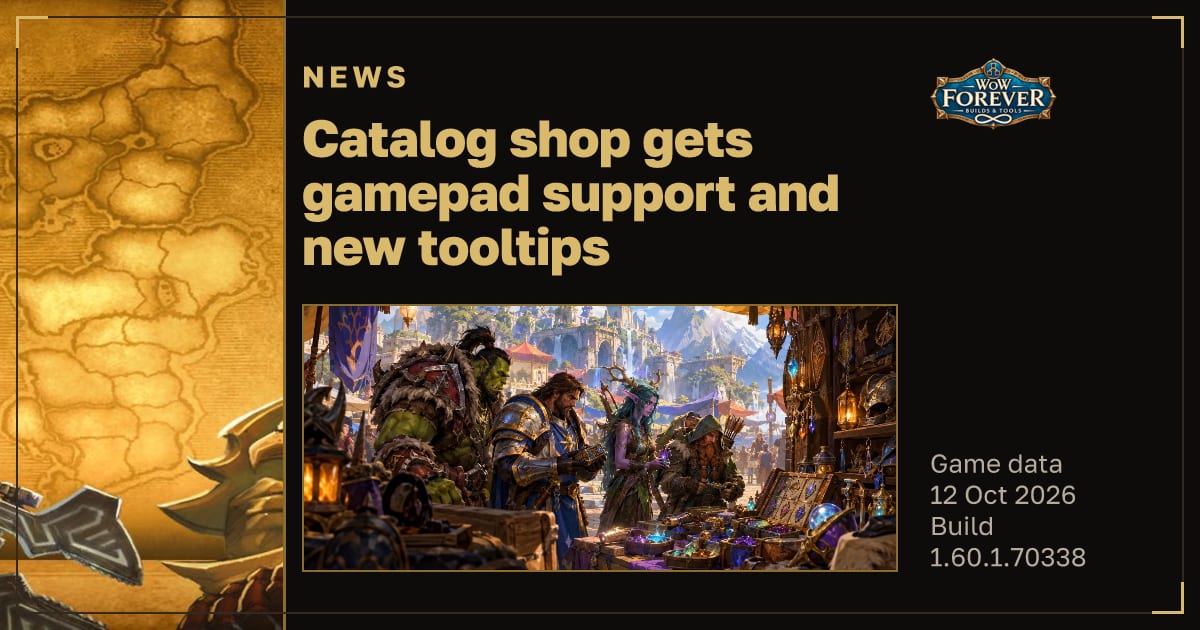 The preview card for Catalog shop gets gamepad support and new tooltips