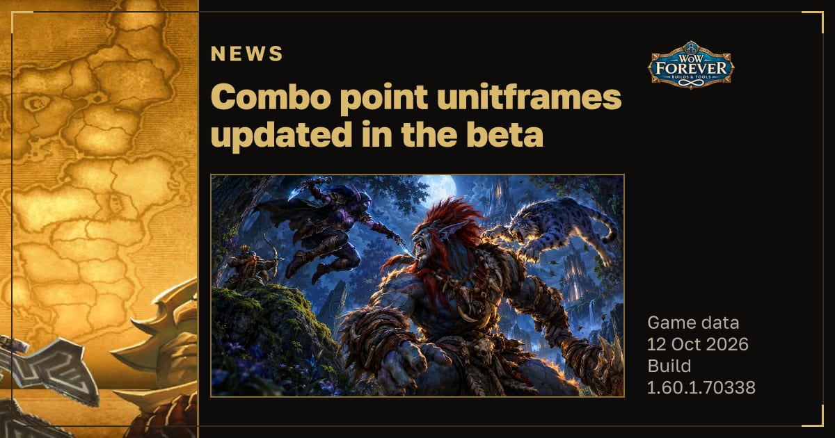 The preview card for Combo point unitframes updated in the beta