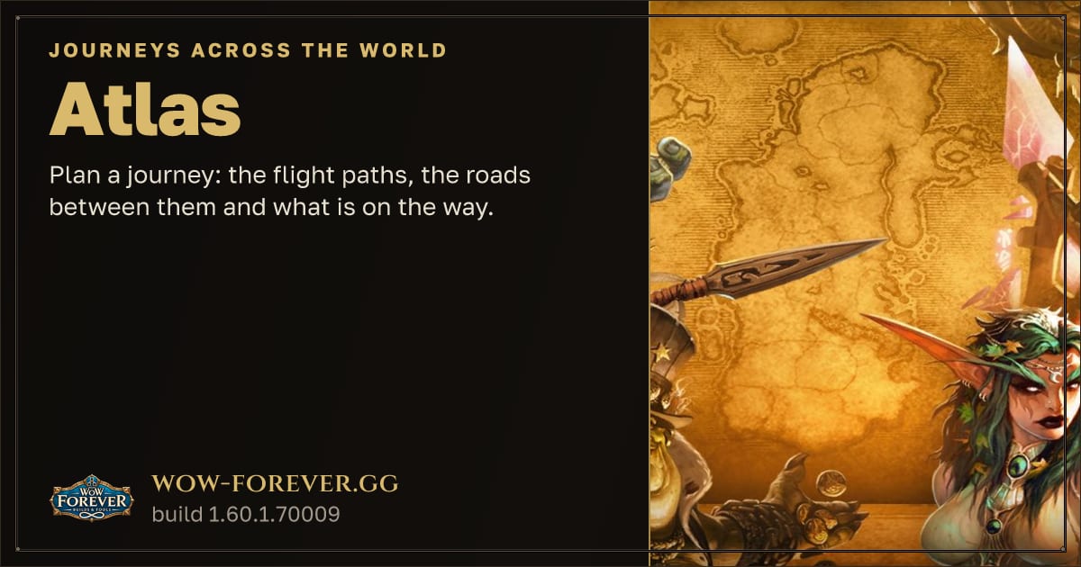 The preview card for WoW Forever Atlas: interactive map, flight paths and routes