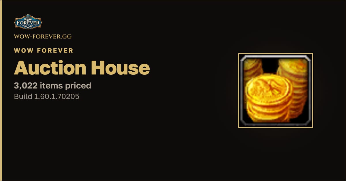 The preview card for WoW Forever Auction House
