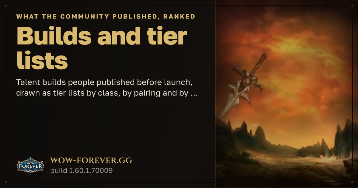 The preview card for Builds and tier lists