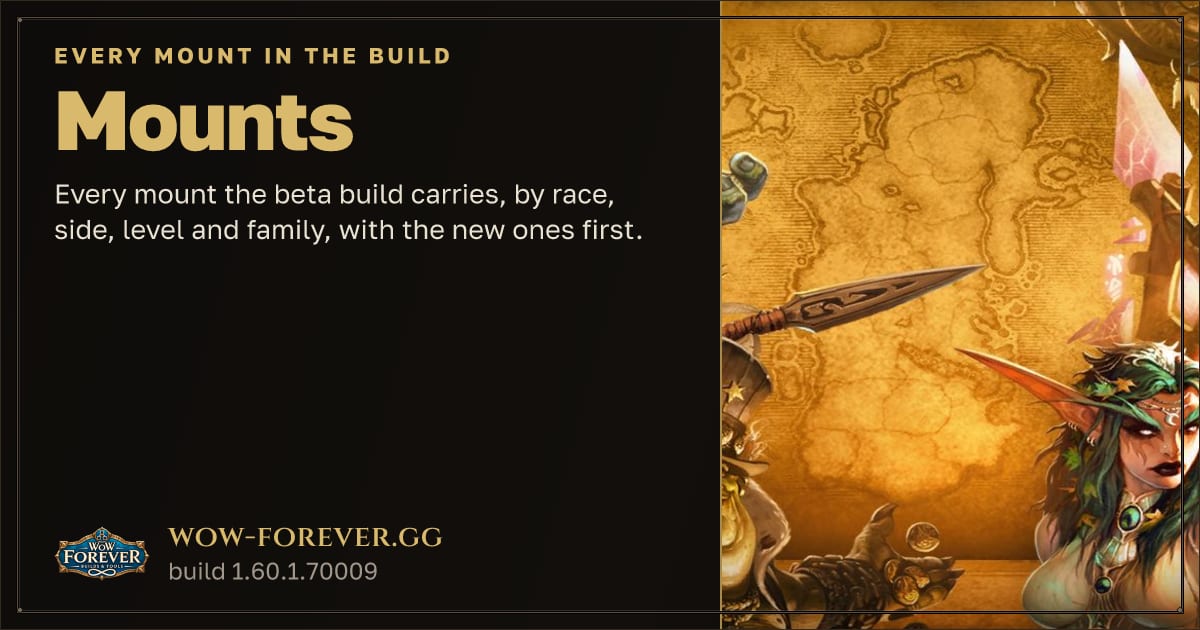 The preview card for Mounts: all 108, 20 new