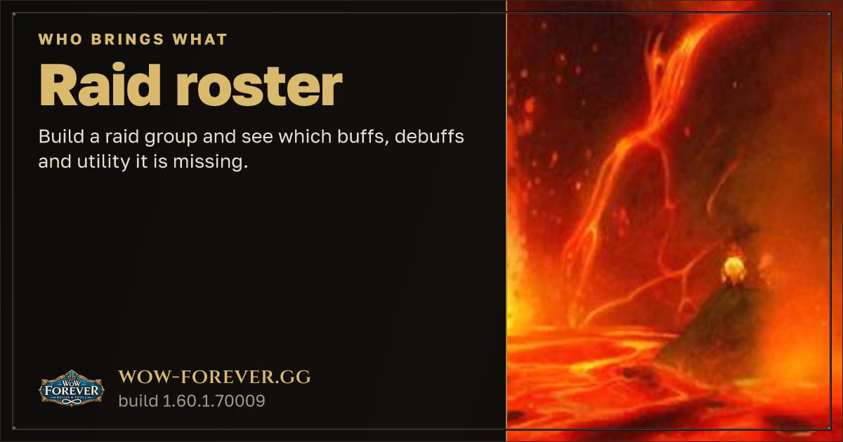 The preview card for Raid Roster Planner