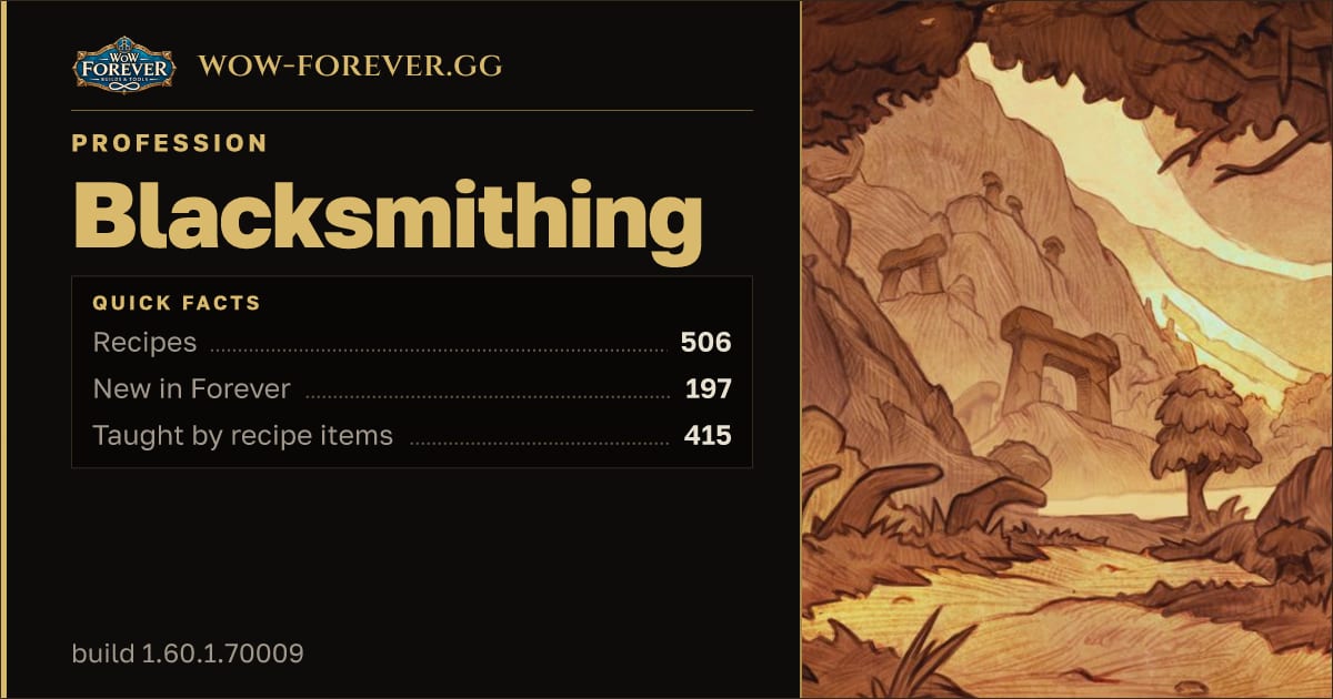 The preview card for Blacksmithing