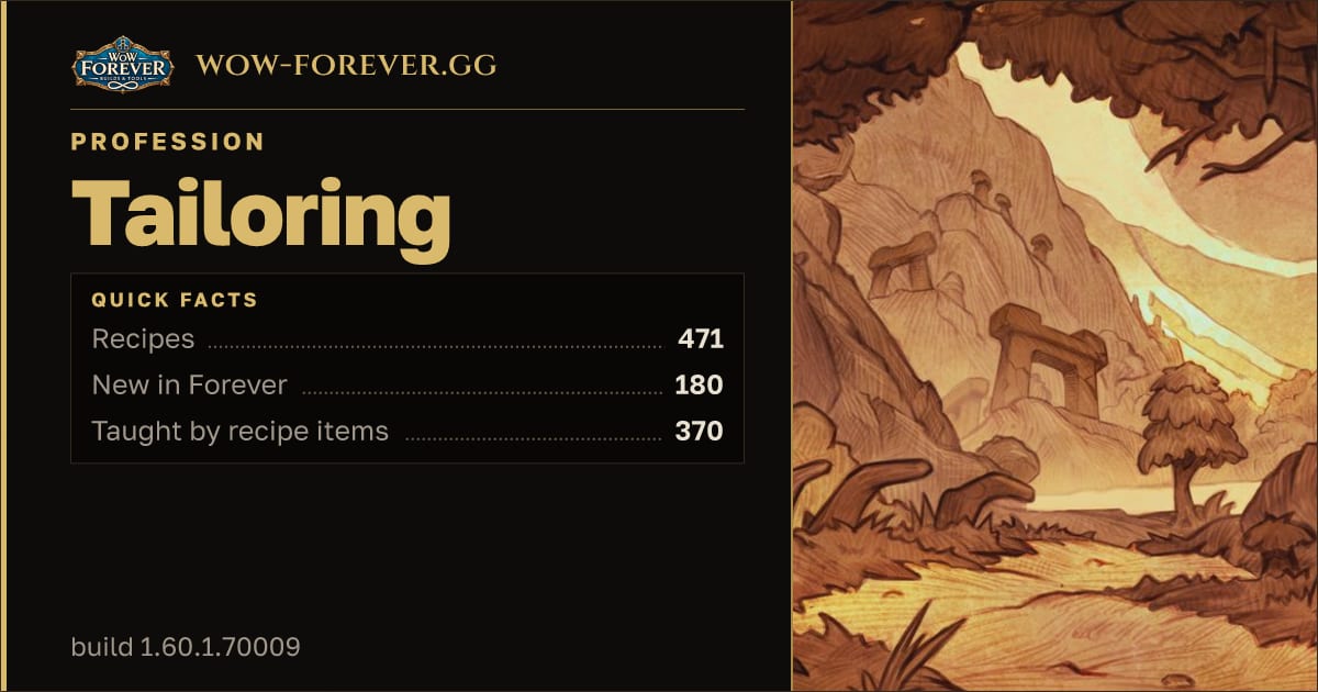 The preview card for Tailoring