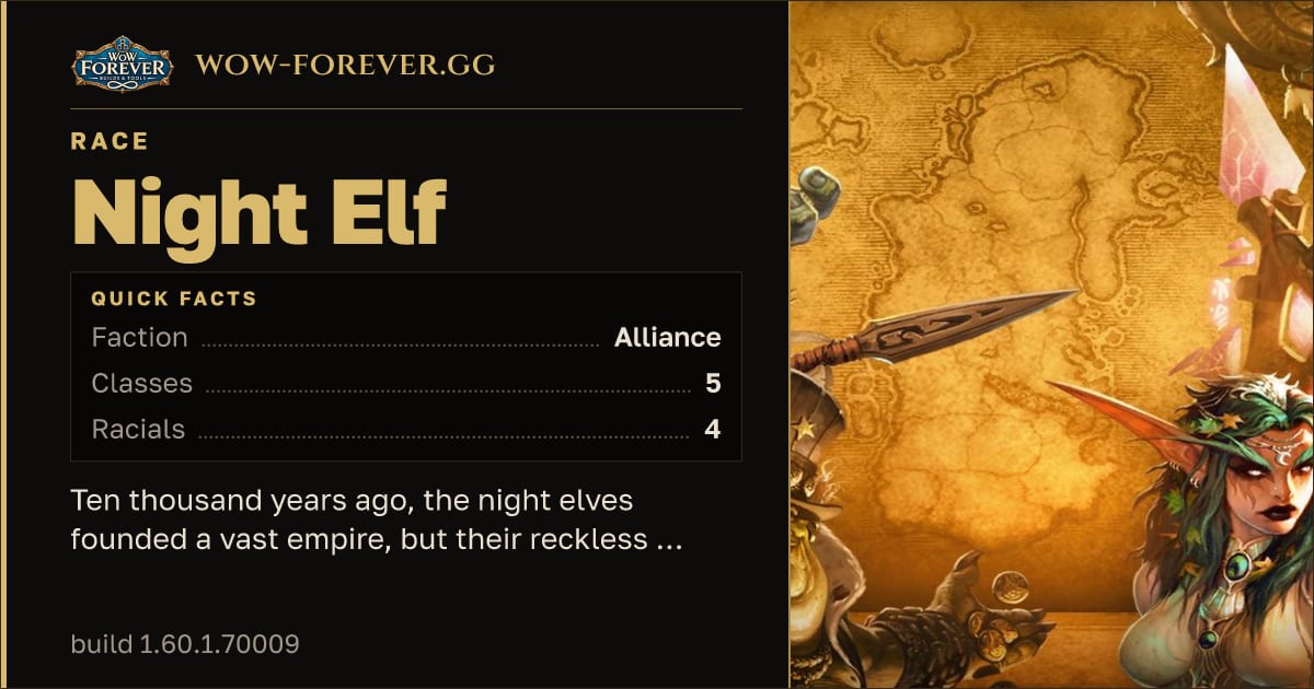 The preview card for Night Elf