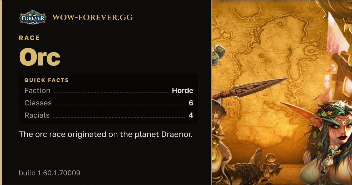 The preview card for Orc