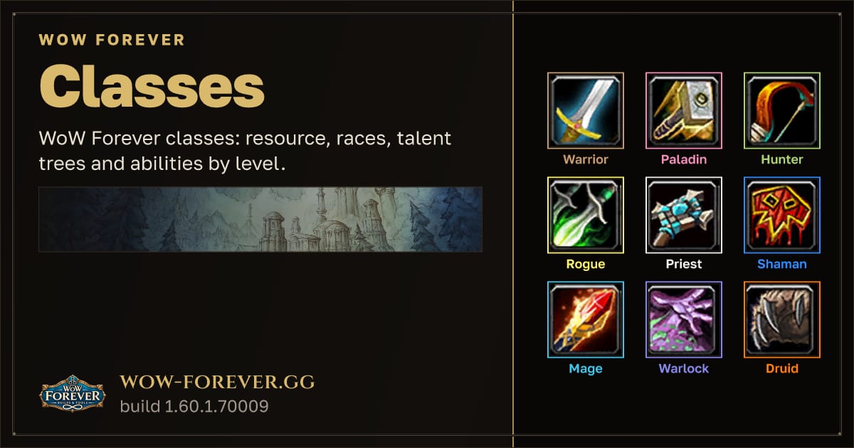 The preview card for Classes