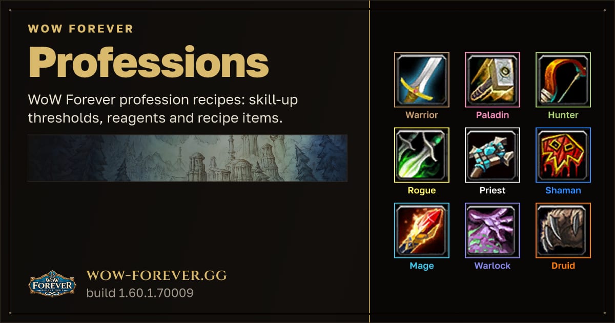 The preview card for Professions