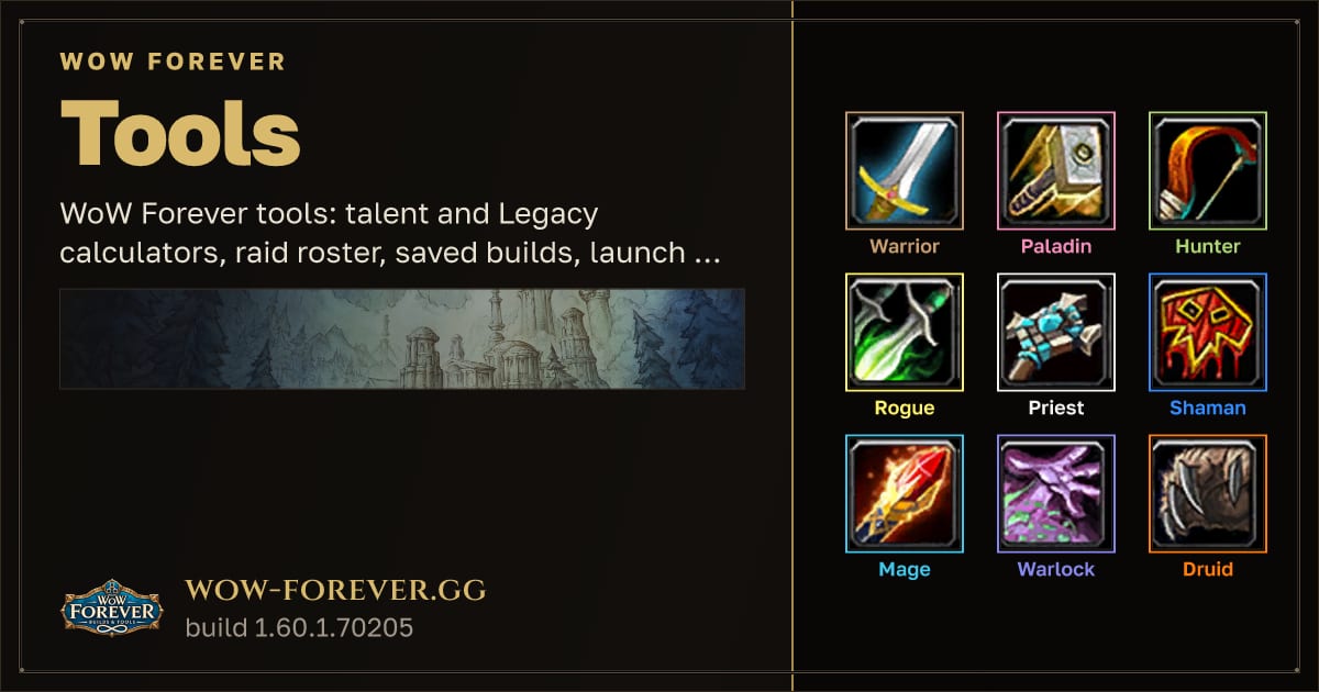 The preview card for WoW Forever Level 30 Gear: best in slot (BiS) for every spec