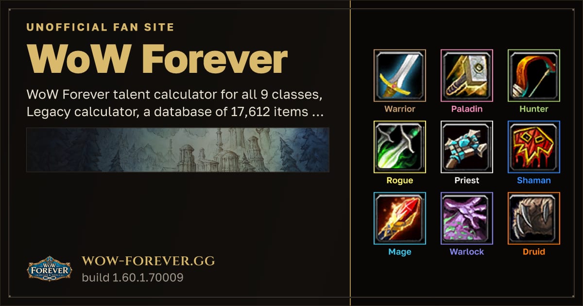 The preview card for About WoW Forever Builds & Tools