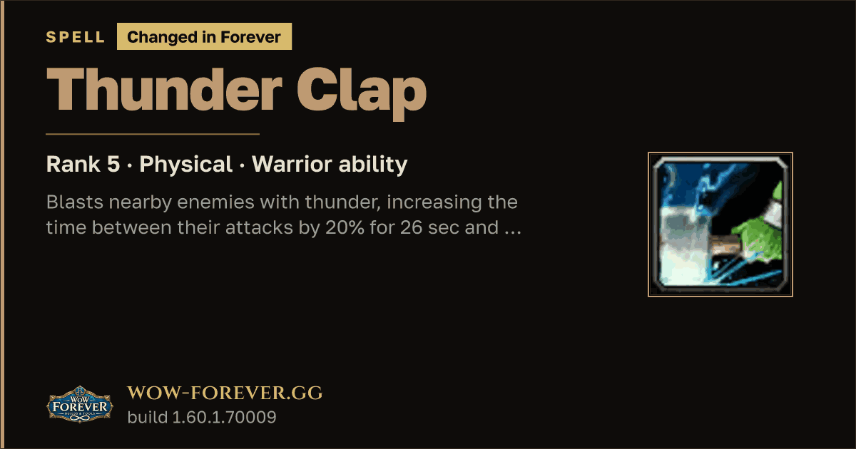 The preview card for Thunder Clap (Rank 5) - Warrior Spell