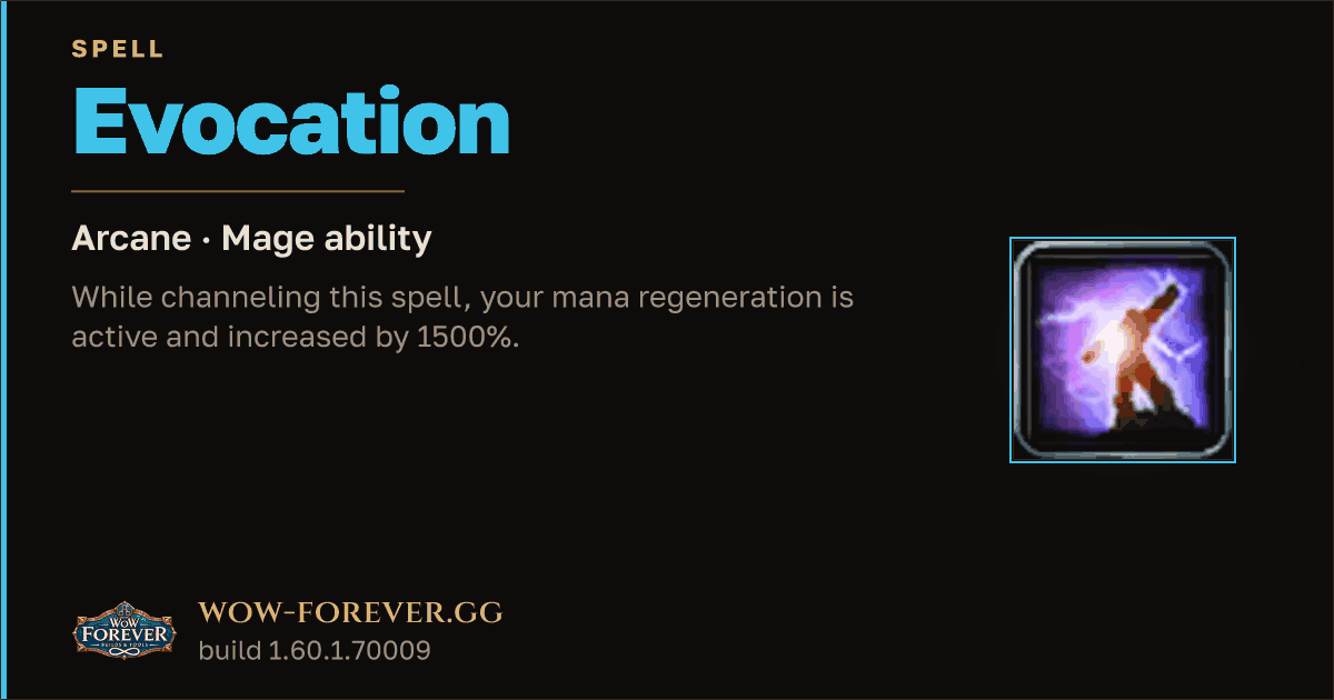 The preview card for Evocation - Mage Spell