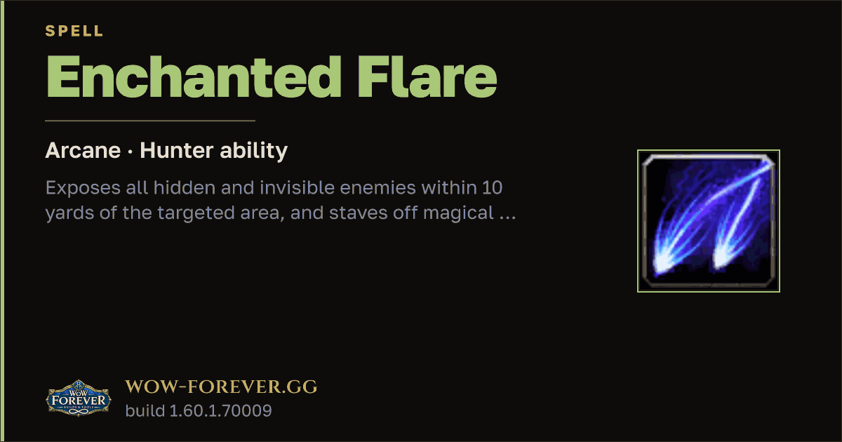 The preview card for Enchanted Flare - Hunter Spell