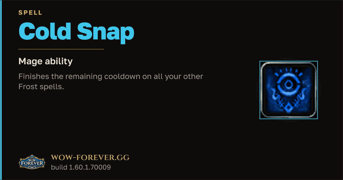 The preview card for Cold Snap - Mage Talent