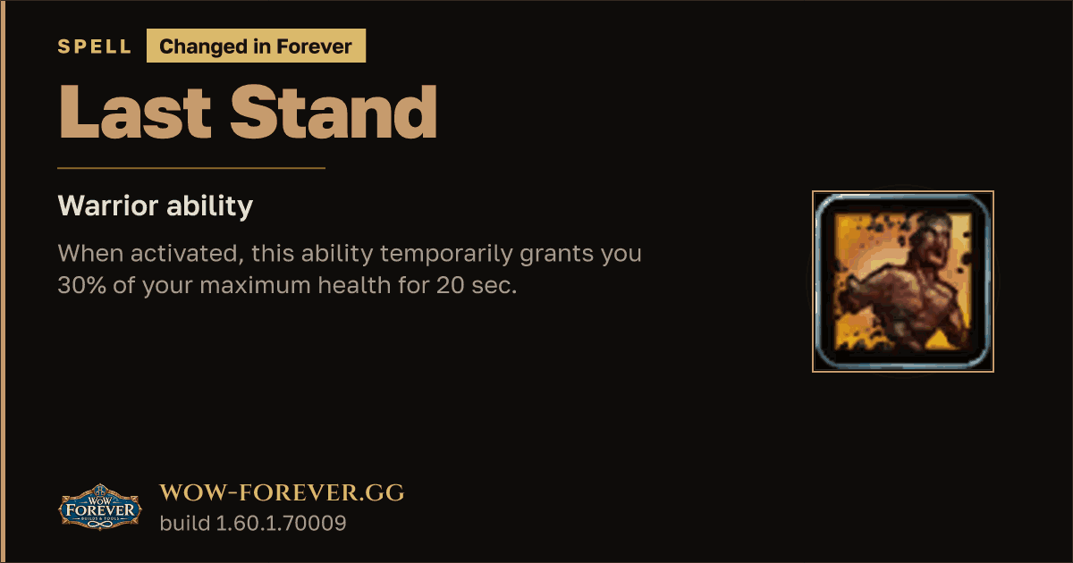 The preview card for Last Stand - Warrior Talent