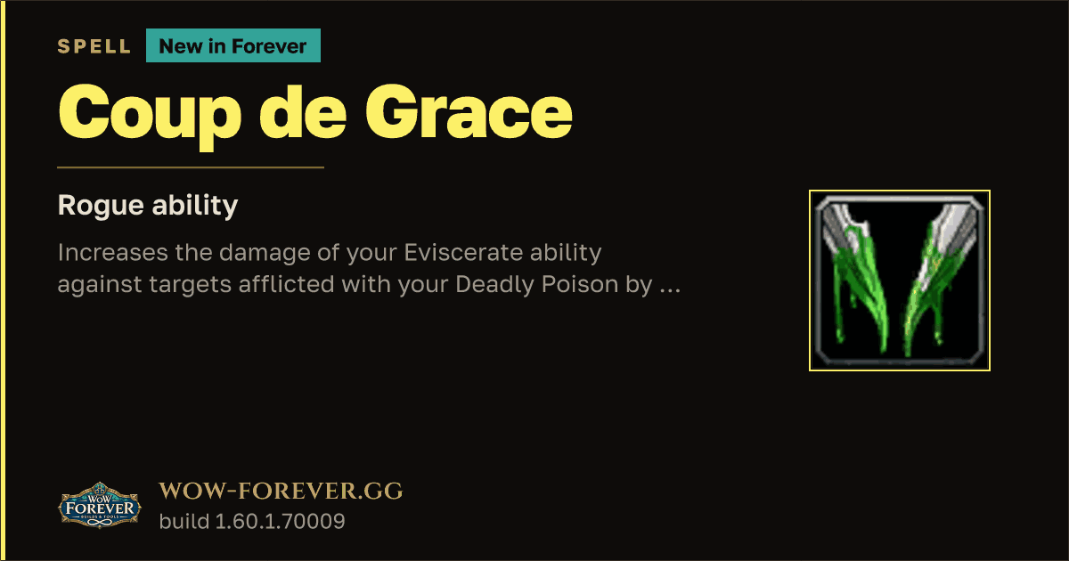 The preview card for Coup de Grace - Rogue Spell