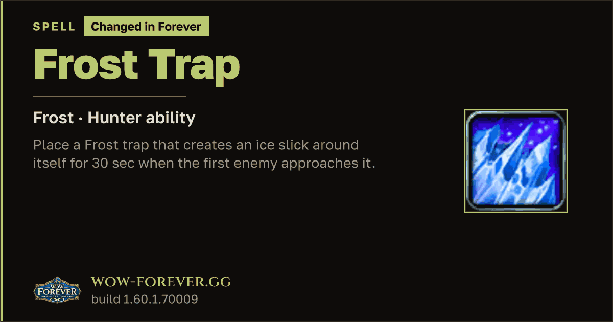 The preview card for Frost Trap - Hunter Spell