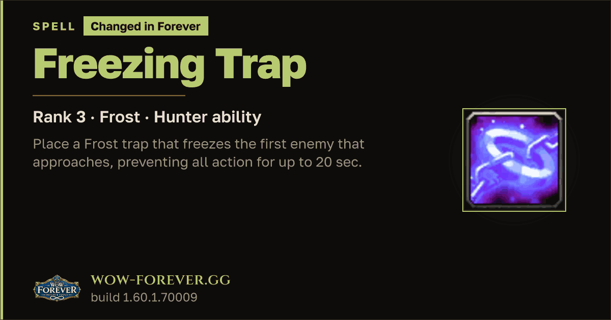 The preview card for Freezing Trap (Rank 3) - Hunter Spell