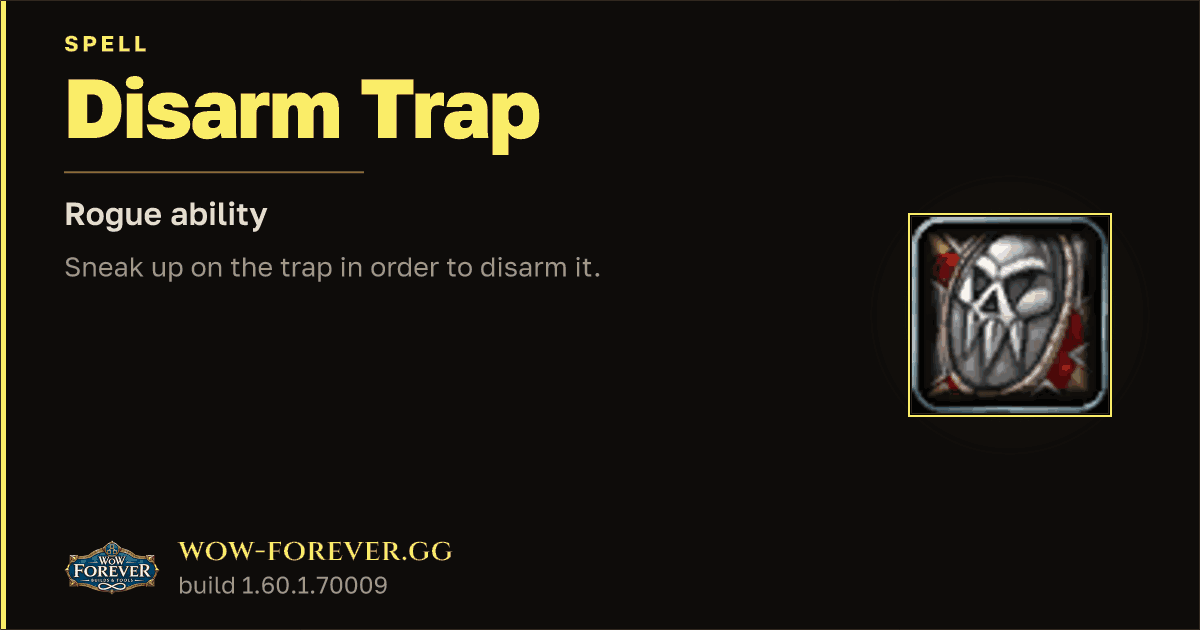 The preview card for Disarm Trap - Rogue Spell
