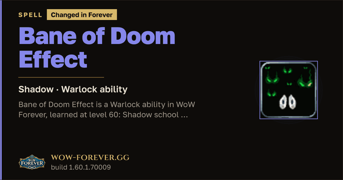 The preview card for Bane of Doom Effect - Warlock Spell