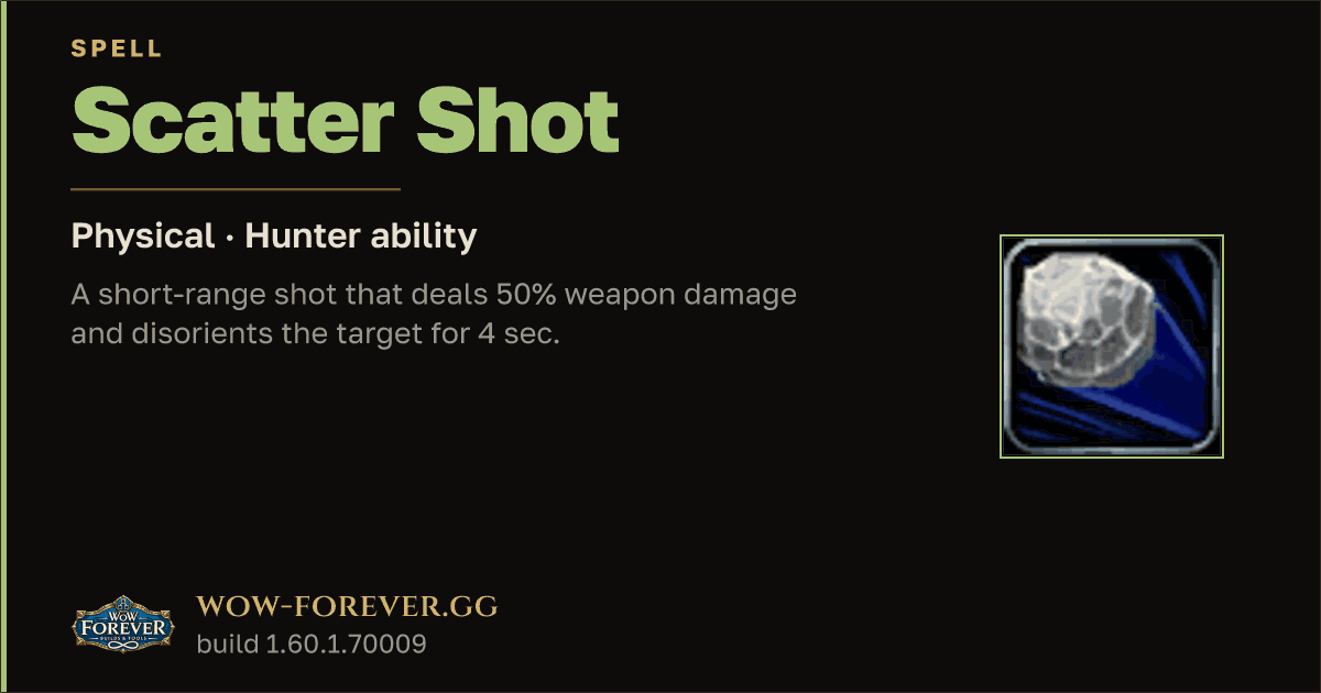 The preview card for Scatter Shot - Hunter Talent