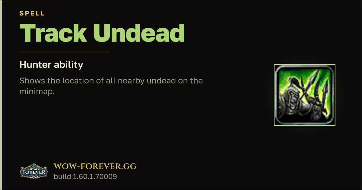 The preview card for Track Undead - Hunter Spell