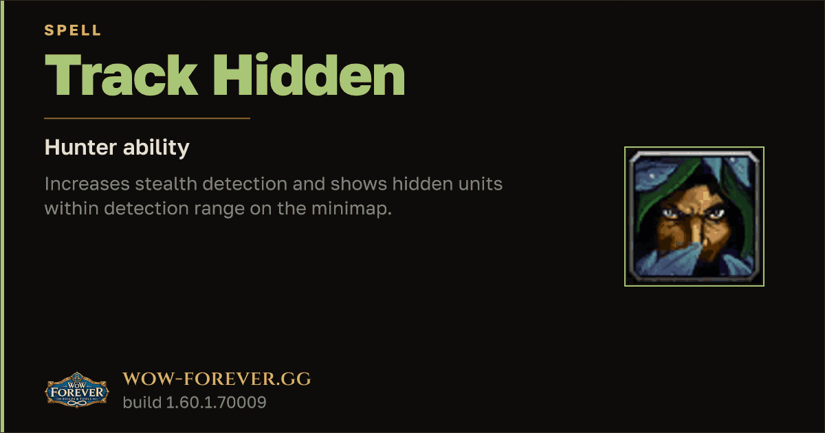 The preview card for Track Hidden - Hunter Spell