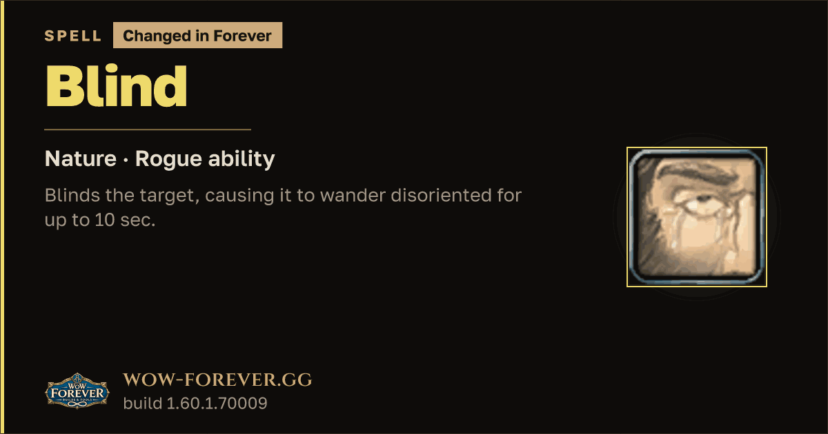 The preview card for Blind - Rogue Spell