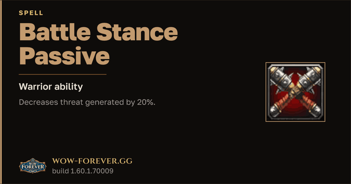 The preview card for Battle Stance Passive - Warrior Spell