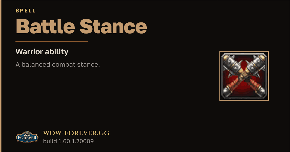 The preview card for Battle Stance - Warrior Spell