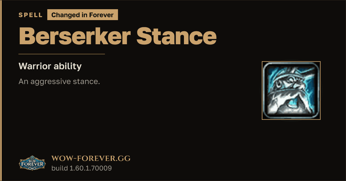 The preview card for Berserker Stance - Warrior Spell