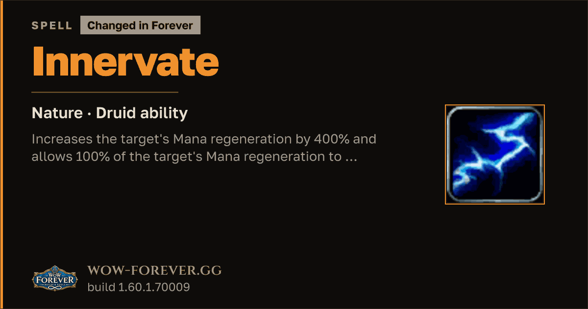 The preview card for Innervate - Druid Spell