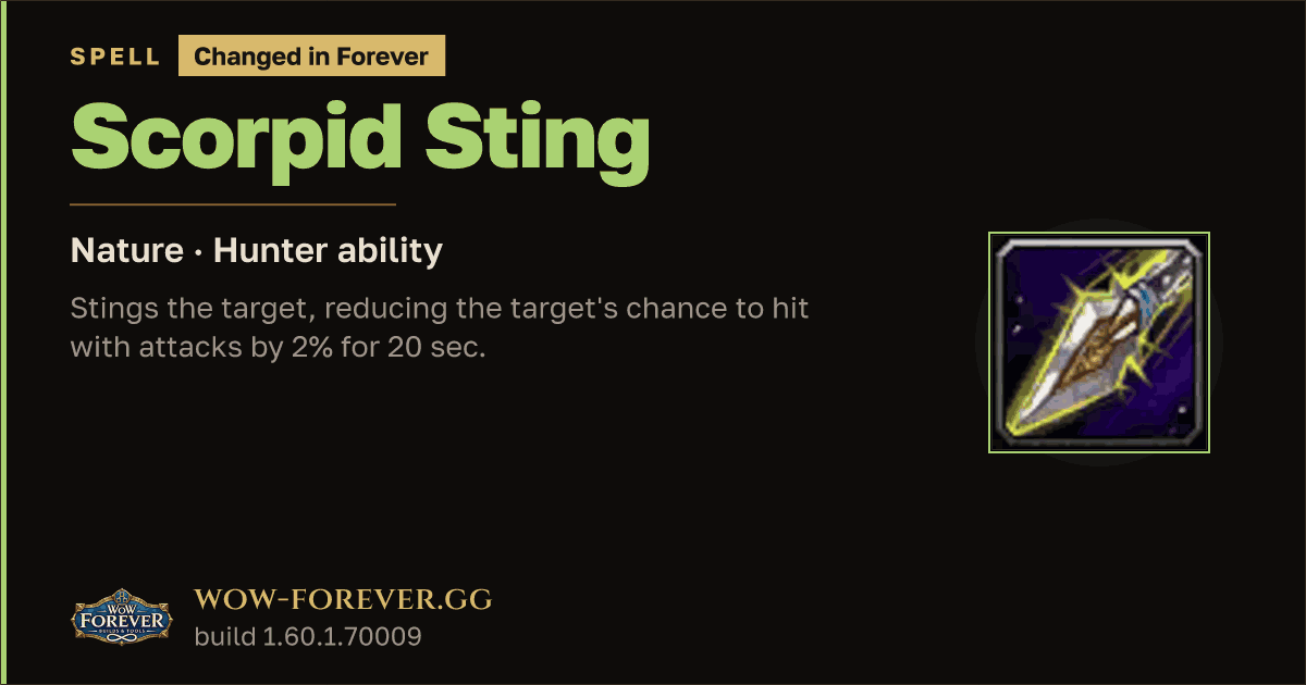 The preview card for Scorpid Sting - Hunter Spell
