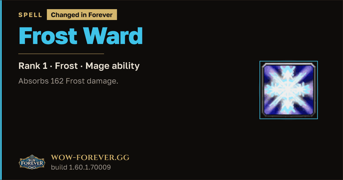 The preview card for Frost Ward (Rank 1) - Mage Spell