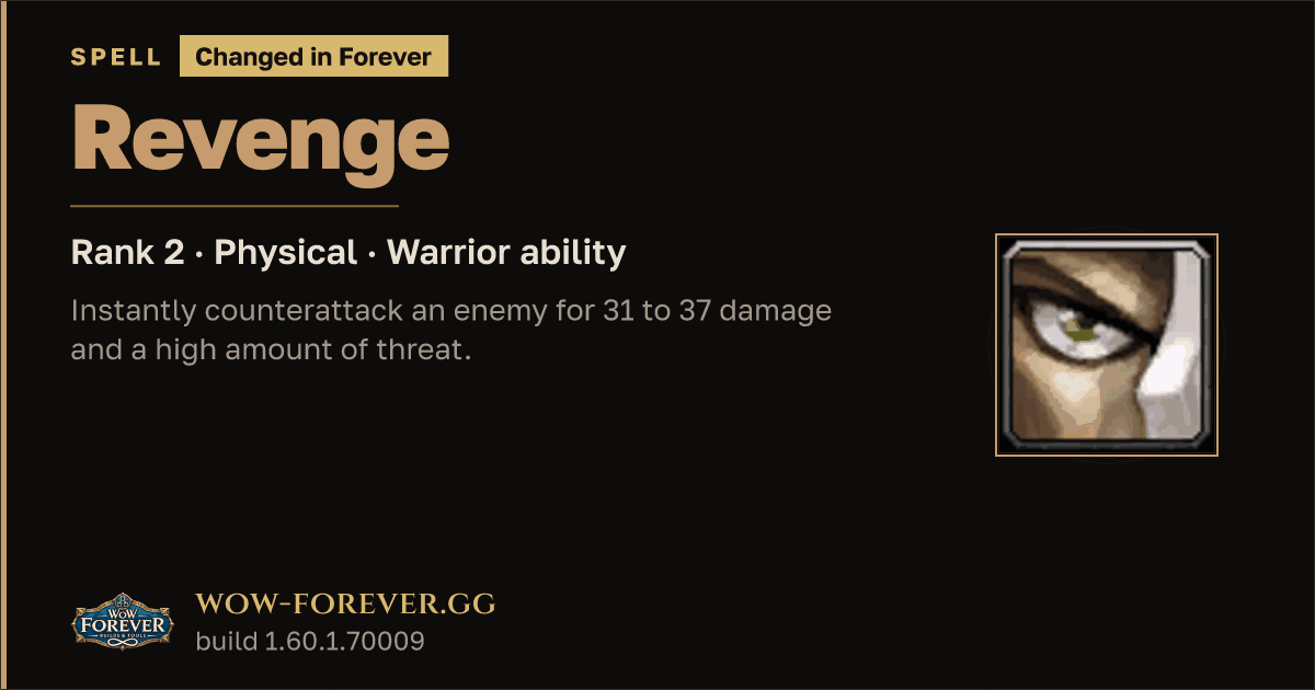 The preview card for Revenge (Rank 2) - Warrior Spell