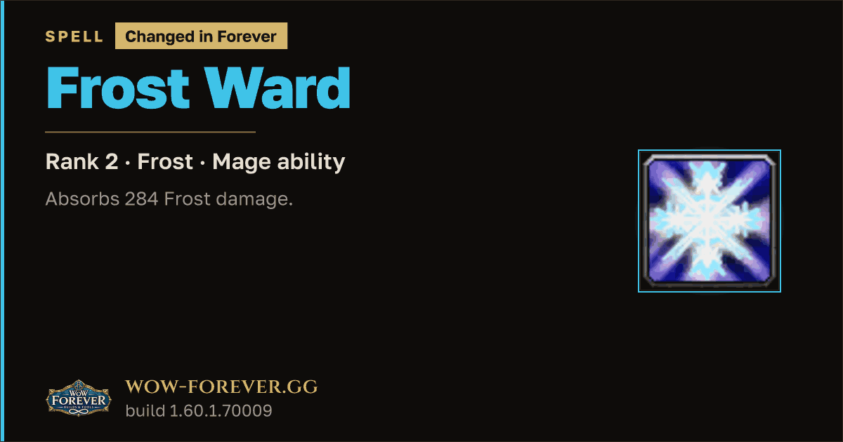 The preview card for Frost Ward (Rank 2) - Mage Spell