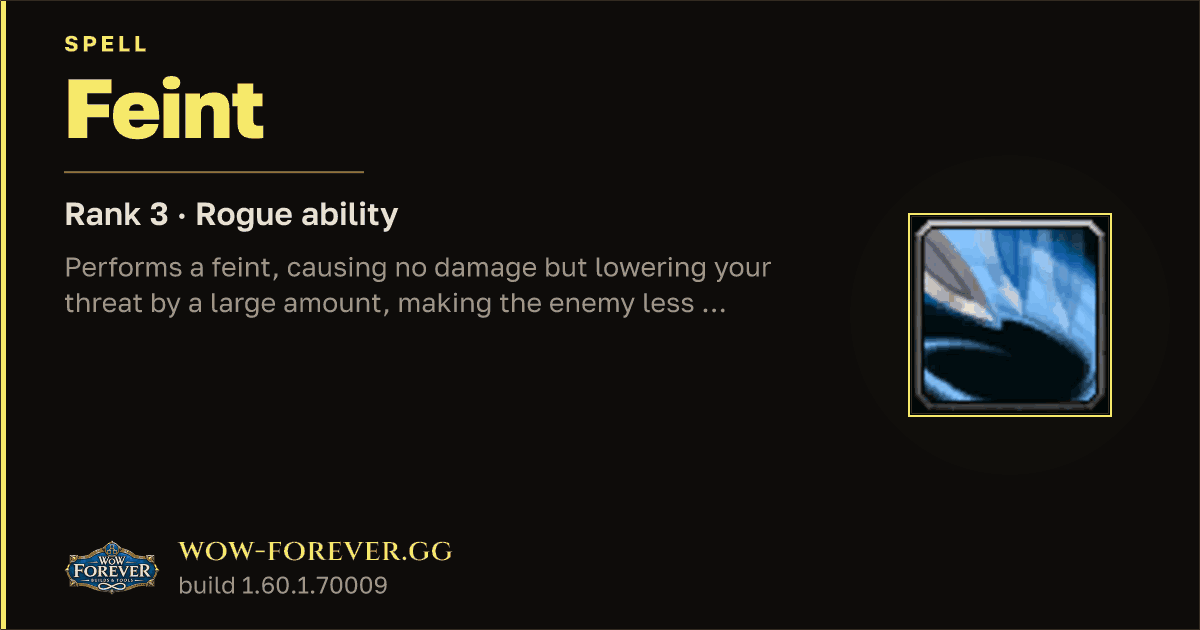 The preview card for Feint (Rank 3) - Rogue Spell