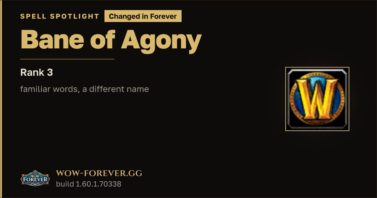 The preview card for Bane of Agony: Classic vs Forever Changes