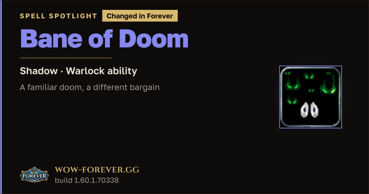 The preview card for Bane of Doom: Classic vs Forever Changes