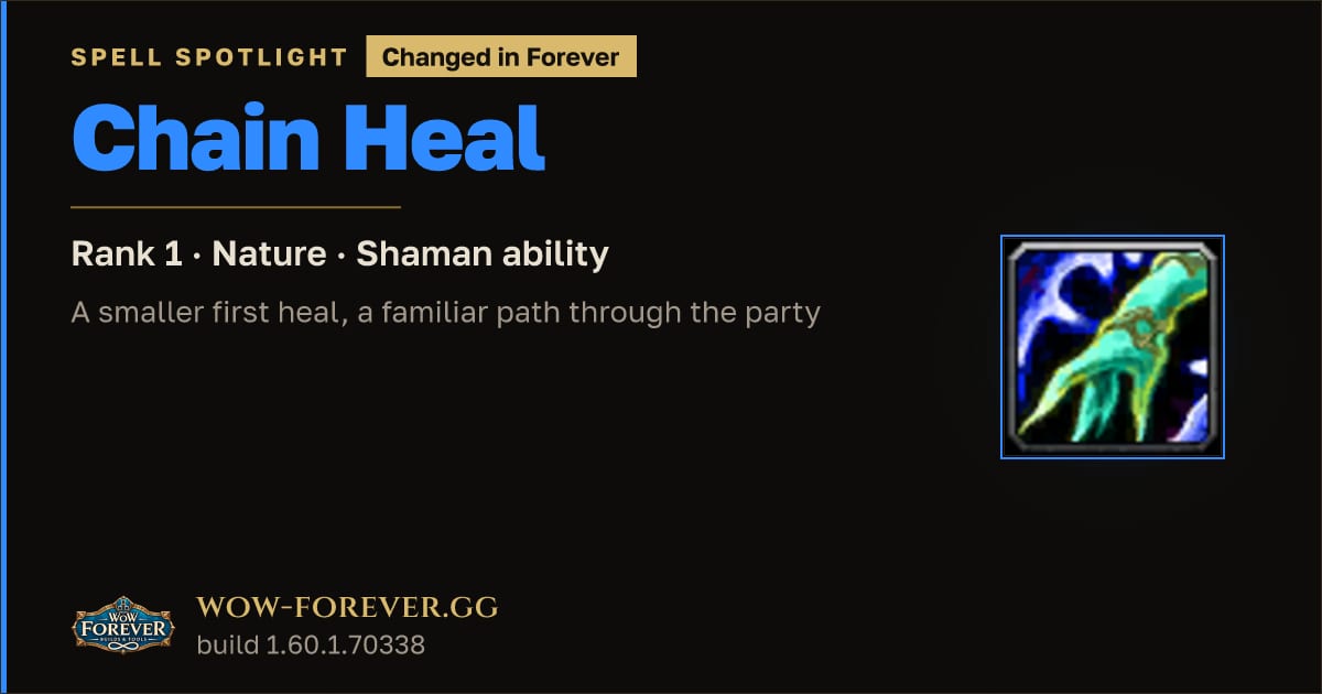 The preview card for Chain Heal: Classic vs Forever Changes